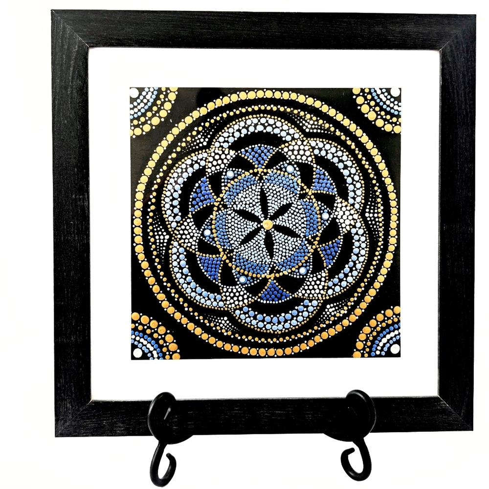 OOAK Artisan Seed of Life Mandala — Contemporary Sacred Geometry Art — Framed